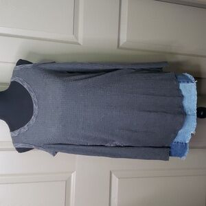 NWT Paper Crane Gray thermal knit cold shoulder long sleeve tunic top Medium